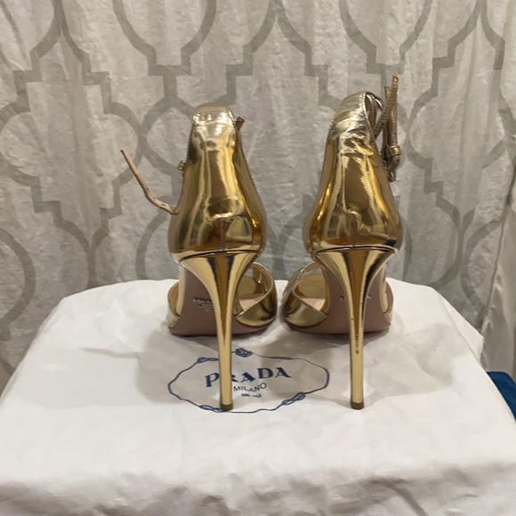 Prada Metallic Gold Sandals - Picture 6 of 11
